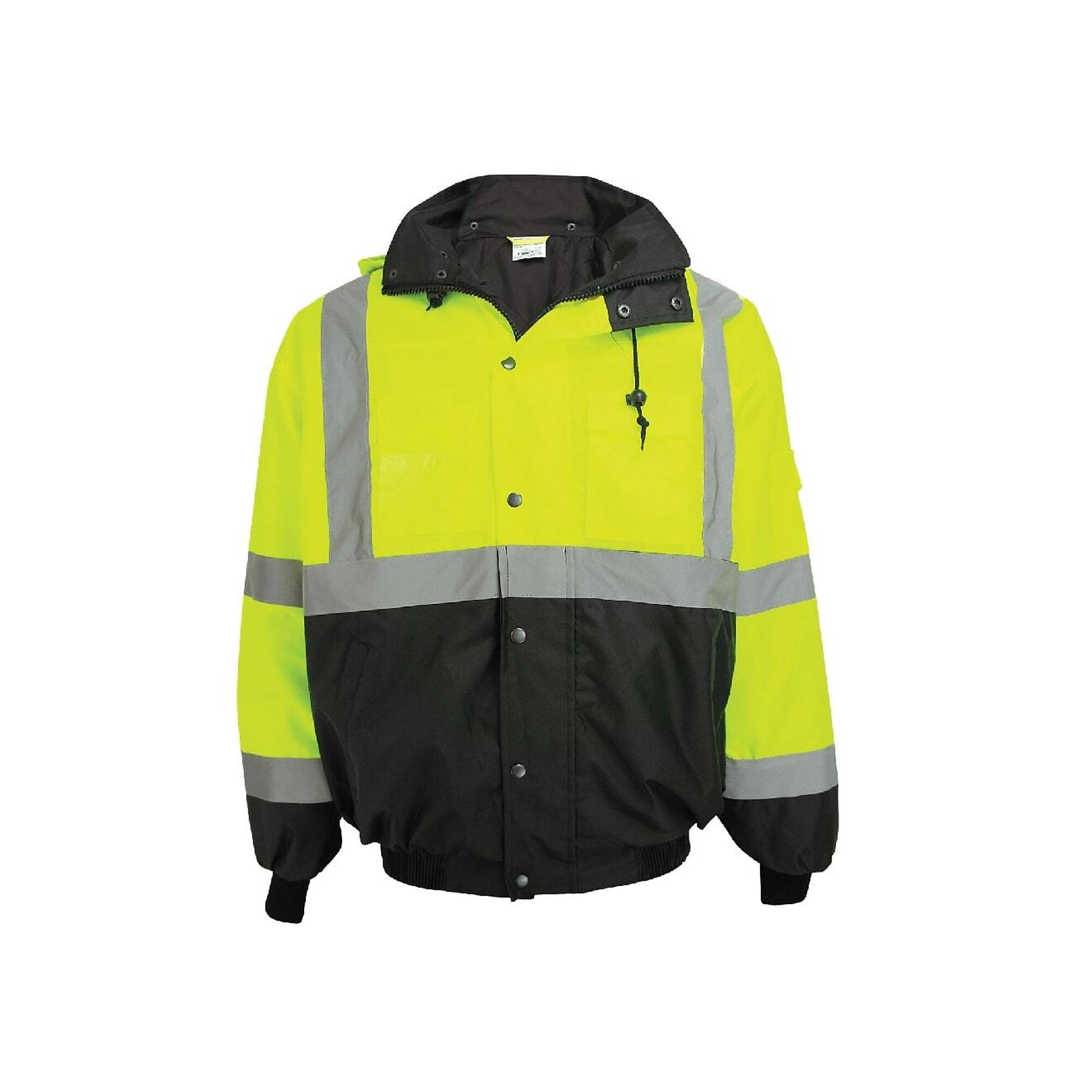 FrogWear Hi-Vis Black Interior Insulated Winter Bomber Jacket